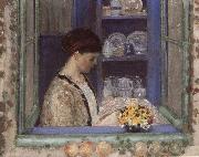 frederick carl frieseke, Mis.Frederick in front of the window
